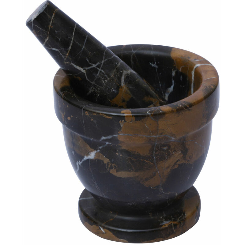 Black and Gold Marble Mortar and Pestle - Premier Housewares