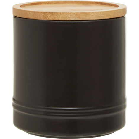 Premier Housewares Black  Canister Storage Containers For Kitchen Plain Items Tea Sugar Canister And More Storage Jars 11 x 11 x 11