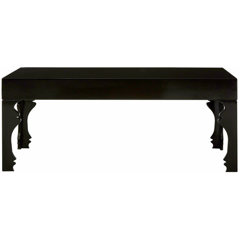 Black High Gloss Small Coffee Table MDF Black Gloss Table for Living Room Bedroom Coffee Tables Small Table w110 x d60 x h43cm - Premier Housewares