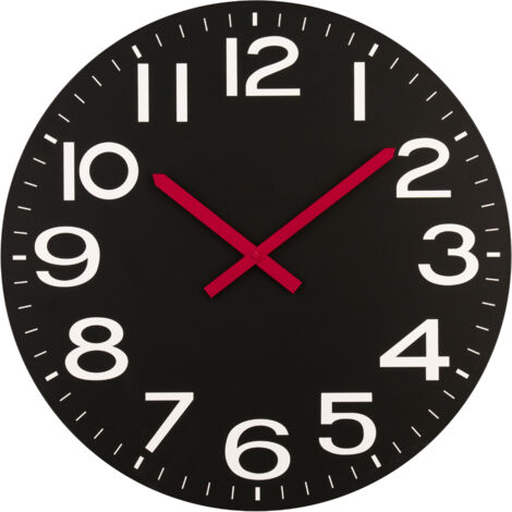 Premier Housewares Black MDF and White Numbers Wall Clock