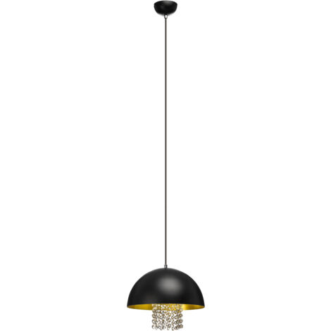 Premier Housewares Black Metal with Crystals Pendant Light