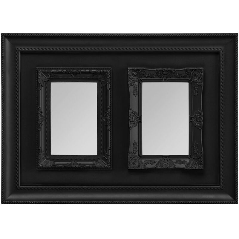 Premier Housewares Black Photo Frame / Frames For Two Photos Plastic Finish Picture Frames For Wall Contemporary Rectangular Photo Frames For Bedroom