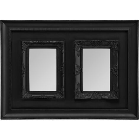 Premier Housewares Black Photo Frame / Frames For Two Photos Plastic Finish Picture Frames For Wall Contemporary Rectangular Photo Frames For Bedroom / Living Room / Hallways 3 x 33 x 45