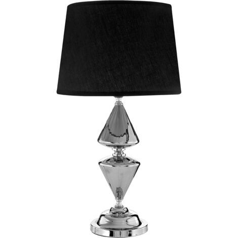 Premier Housewares Black Shade Table Lamp/ Adjustable Office Lamps With Fabric Shades/ Reading Desk Lamp For Office/ w30 x d30 x h52cm.