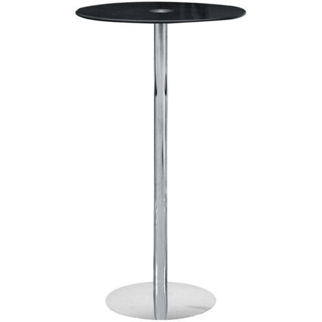 Premier Housewares Black Tempered Glass Bar Table