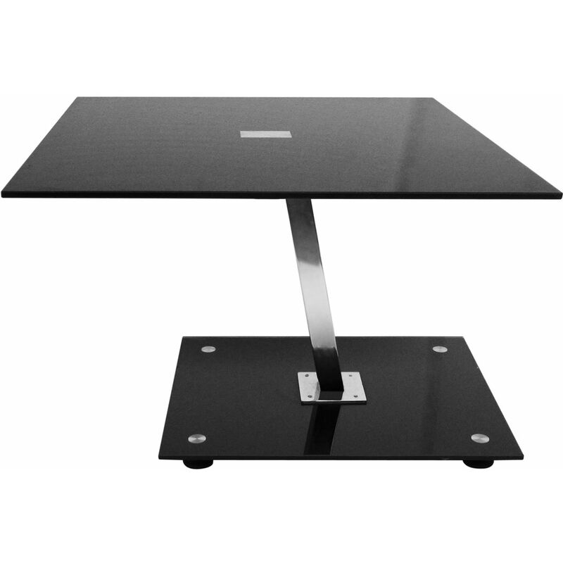 Premier Housewares Black Tempered Glass Top End Table