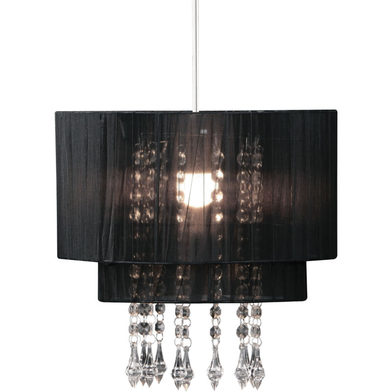 Black Voile Pendant Shade - Premier Housewares