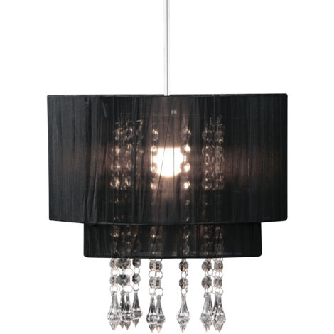 Premier Housewares Black Voile Pendant Shade