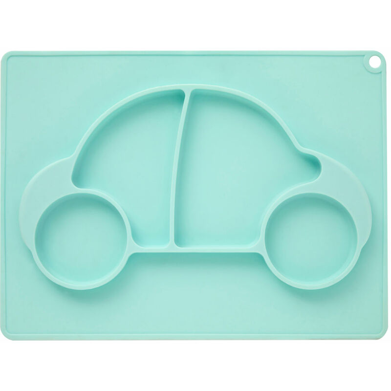 Blue Food Plate Baby Suction Plate Car Design Food Tray For Toddlers Suction Plate Baby Perfect For All Surfaces w32 x d24 x h2cm - Premier Housewares