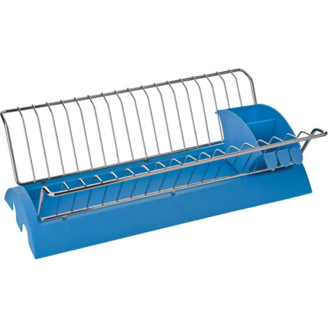 Premier Housewares Blue Plastic / Chrome Dish Drainer