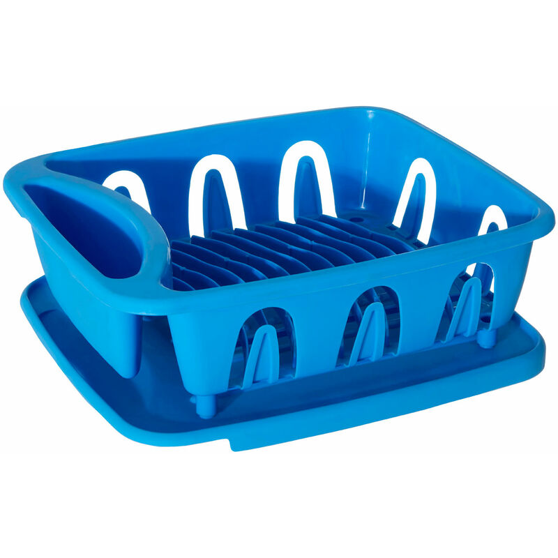 Blue Plastic Dish Drainer with Removable Tray - Premier Housewares