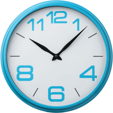 Premier Housewares Blue Plastic Frame Wall Clock