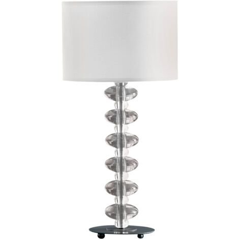 Premier Housewares Bobble White Fabric Shade Lamp
