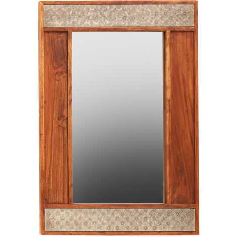 Premier Housewares Boho Acacia Wood Wall Mirror
