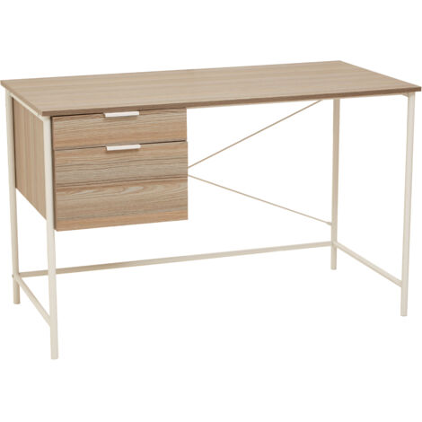 Premier Housewares Bradbury Light Oak Veneer Desk with Drawers