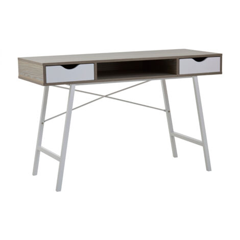 Premier Housewares Bradbury Two Drawer Light Oak Veneer Desk