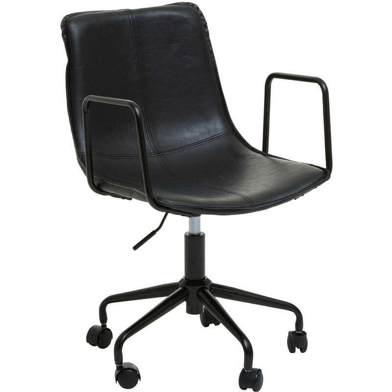 Branson Black Leather Chair - Premier Housewares