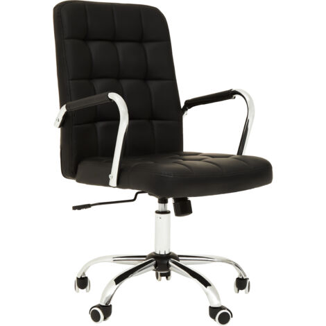 Premier Housewares Brent Black Tufted Home Office Chair