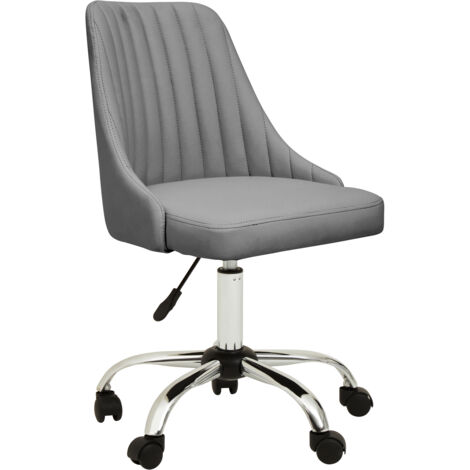 Premier Housewares Brent Grey Leather Effect Home Office Chair
