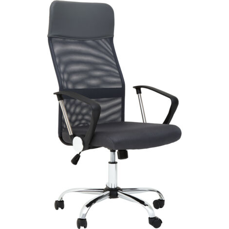 Premier Housewares Brent Grey Mesh Home Office Chair