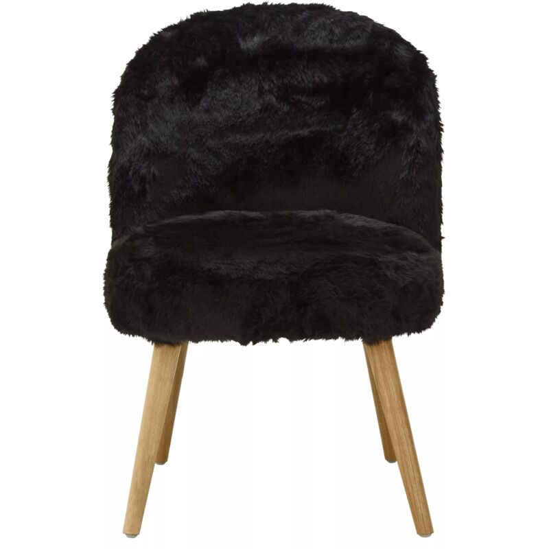 Premier Housewares Cabaret Black Fur Effect Chair