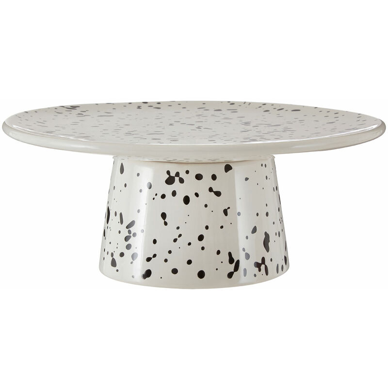 Premier Housewares Cake Stand With Speckled Design And Reflective Finish Dolomite Cake Stands For Afternoon Tea Everyday Use White Cake Stand 25 x 10