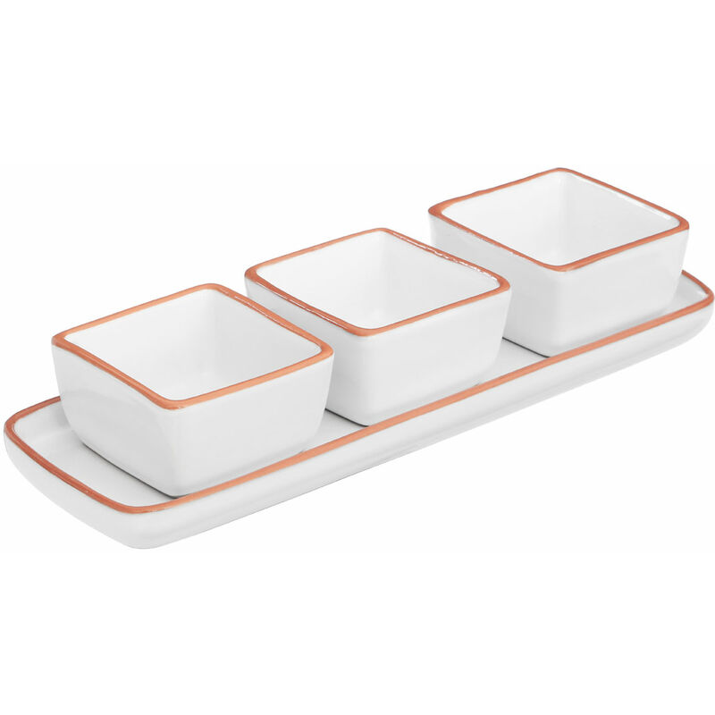 Premier Housewares - Calisto Dishes On Tray - Set of 3