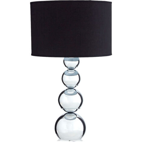 Premier Housewares Cameo Touch Black Fabric Shade Table Lamp