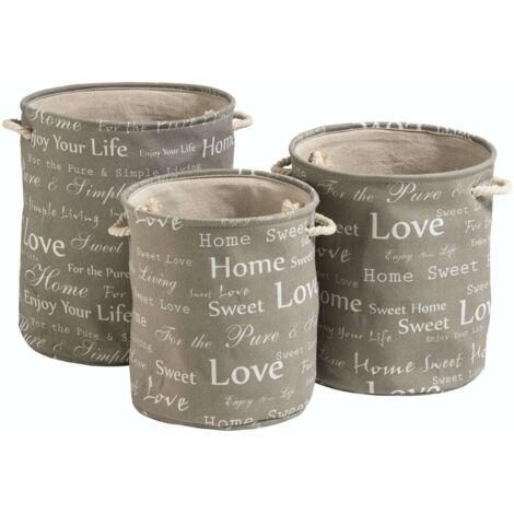 Premier Housewares Canvas Round Laundry Hampers - Set of 3