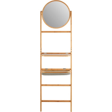 main image of "Premier Housewares Carrick 5 Tier Towel Rack with Mirror Corner Shelf Bathroom Towel Rails 3 x 175 x 49"
