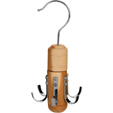 Premier Housewares Cedar Wood 6 Hook Tie and Belt Hanger