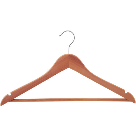 Premier Housewares Cedar Wood Clothes Hanger Traditional Design Wooden Hanger For Hanging Shirts Jackets Coat Cardigans Trousers Hanger With Metal Hook