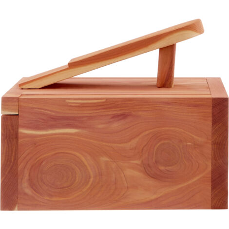Premier Housewares Cedar Wood Shoe Shine Box With Angled Wedge Ideal For Storing Your Shoe Shine Kit / Shoe Rest On Top For The Perfect Polish Slide Out Lid