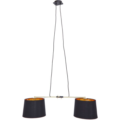 Premier Housewares Ceiling Lights  Black Finish 2 Bulbs Round  Hammered Pattern Shape Pendant Light Antique Ceiling Lighting Contemporary Pendant Hanging Lighting For Ceiling w110 x d30 x h150cm