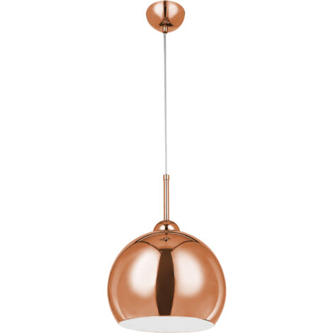 Premier Housewares Ceiling Lights Copper Finish Round Shape 3 Pendant Light Antique Ceiling Lighting Contemporary Pendant Hanging Lighting For Ceiling w24 x d24 x h120cm