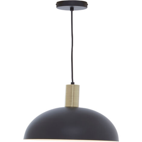 Premier Housewares Chandelier / Ceiling Light Black and White Pendant Lights For Ceiling / Hallway / Living Room Lighting With Shade For Halls / Bedroom 30 x 158 x 30