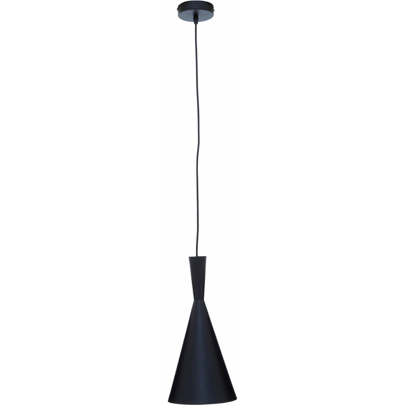 Premier Housewares Chandelier / Ceiling Light Black Cone Shaped Pendant Lights For Ceiling / Hallway / Living Room Robust Metal Hanging Lighting For