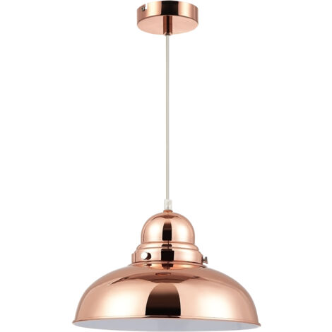 Premier Housewares Chandelier / Ceiling Light Copper Finish Bell Shaped Pendant Lights For Ceiling / Hallway / Living Room Robust Metal Hanging Lighting For Halls / Bedroom 30 x 110 x 30