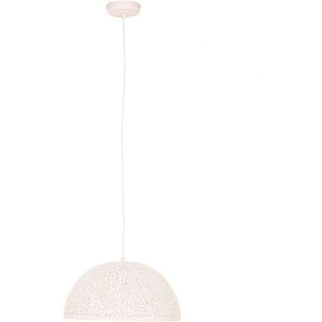 Premier Housewares Chandelier / Ceiling Light Large White Pendant Lights For Ceiling / Hallway / Living Room Bell Frame Lighting For Halls / Bedroom 40 x 145 x 40