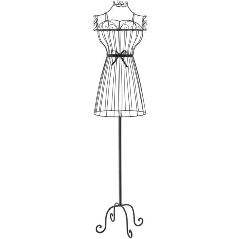 Premier Housewares Chic Black Wire Mannequin/ Secured By Four Feet/ Accent Piece/ Floor Standing Mannequin/ Stylish Decor/ 38 x 152 x 38