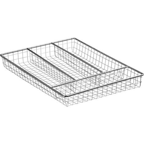 Premier Housewares Chrome 4 Section Cutlery Tray