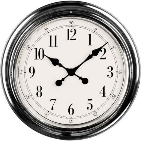 Premier Housewares Chrome Finish Wall Clock