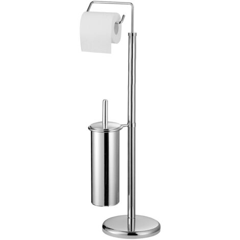 Premier Housewares Chrome Toilet Brush And Roll Holder