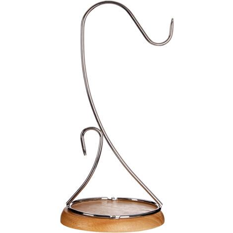 Premier Housewares Chrome with Wood Base Banana Hanger