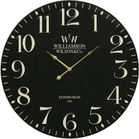 Premier Housewares Classical Black MDF Wall Clock