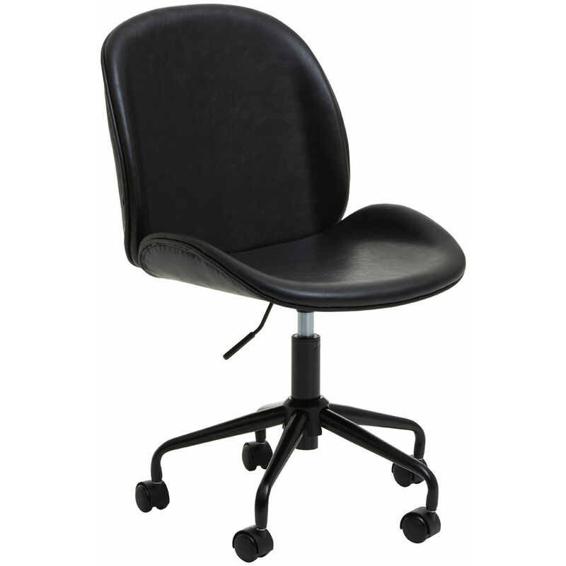 Premier Housewares Clinton Black Leather Chair
