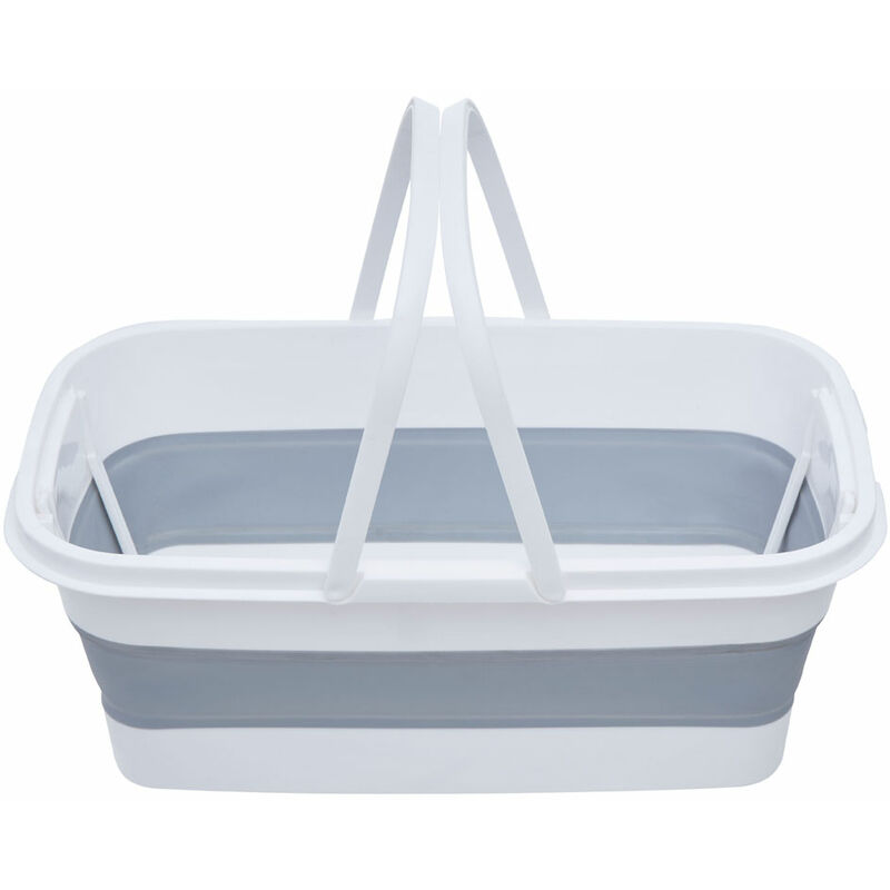 Collapsible Rectangular Basket Multipurpose And Portable With Handles Made from Sturdy PP And Eco-friendly Rubber 27 x 18 x 48 - Premier Housewares