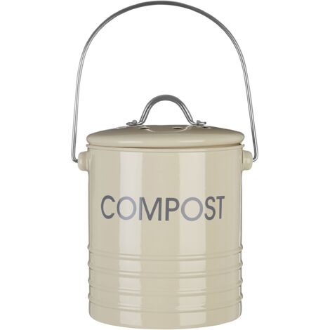 PREMIER Housewares Compostiera con Maniglia, Crema