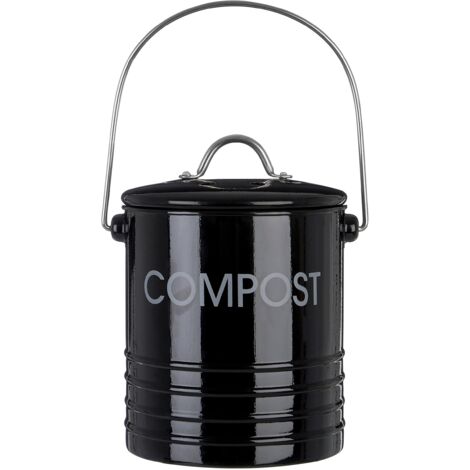 PREMIER Housewares Compostiera con Maniglia, Nero