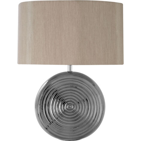 Premier Housewares Contemporary Look Silver Ceramic Table Lamp/ Adjustable Reading Table Lamp Ideal For Living Rooms And Bedrooms/ w38 x d20 x h48cm.